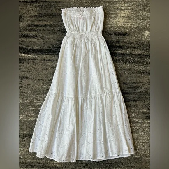 LILY PULITZER Nikole Strapless Midi White Eyelet Dress - Picture 5 of 12